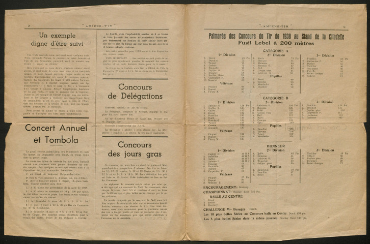 Amiens-tir, organe officiel de l'amicale des anciens sous-officiers, caporaux et soldats d'Amiens, numéro 48 (janvier 1939)