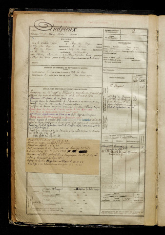 Andrieux, Marcel Henry André, né le 04 octobre 1900 à Flers-sur-Noye (Somme), classe 1920, matricule n° 2, Bureau de recrutement de Péronne