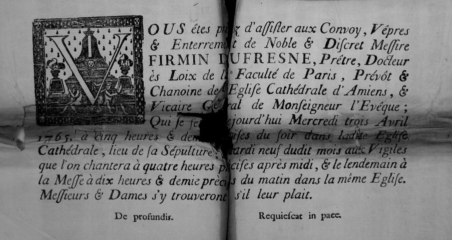 Etude de Me François Henin à Amiens (étude n°3). Minutes de l'année 1770