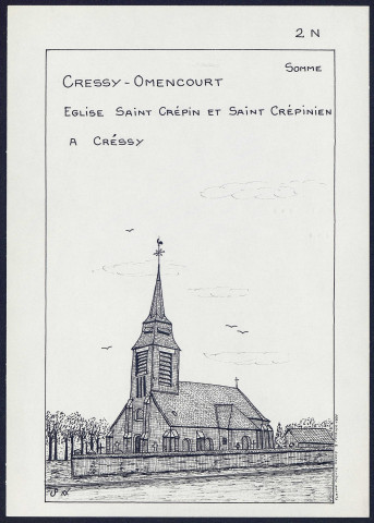 Cressy-Omencourt : église Saint-Crépin et Saint-Crépinien à Créssy - (Reproduction interdite sans autorisation - © Claude Piette)