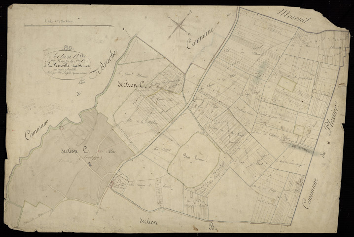 Plan du cadastre napoléonien - Neuville-Sire-Bernard (La) (La Neuville-Sire-Bernard) : A e t C1