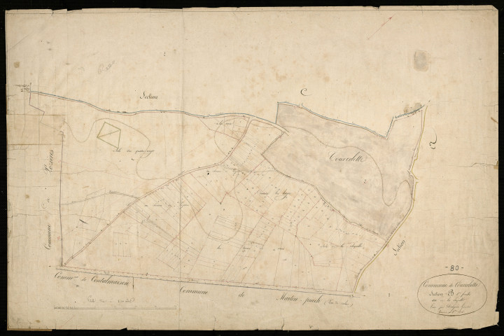 Plan du cadastre napoléonien - Courcelette : Chapelle (La), B1