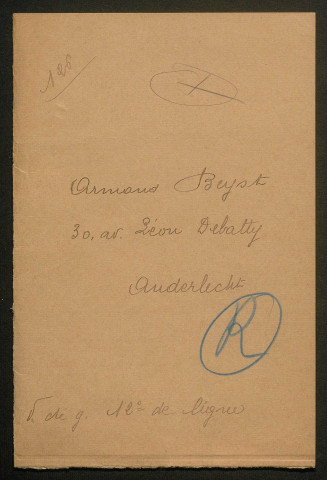 Témoignage de Beyst, Armand et correspondance avec Jacques Péricard