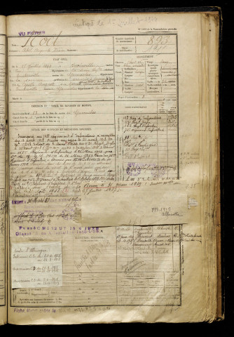 Noël, Abel Auguste Désiré, né le 28 juillet 1899 à Incheville (Seine-Maritime), classe 1919, matricule n° 893, Bureau de recrutement d'Abbeville