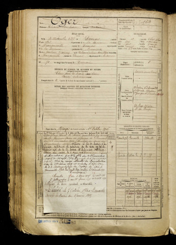 Oger, Charles Ambroise Antoine, né le 04 novembre 1882 à Domart-en-Ponthieu (Somme), classe 1902, matricule n° 164, Bureau de recrutement d'Abbeville