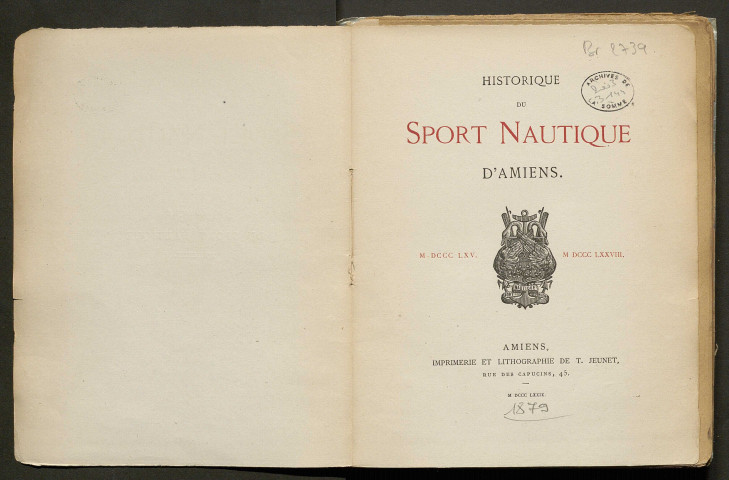 Historique du Sport nautique d'Amiens