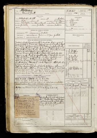 Moreau, Edouard Camille, né le 12 septembre 1897 à La Calle (Algérie), classe 1917, matricule n° 1232, Bureau de recrutement de Péronne