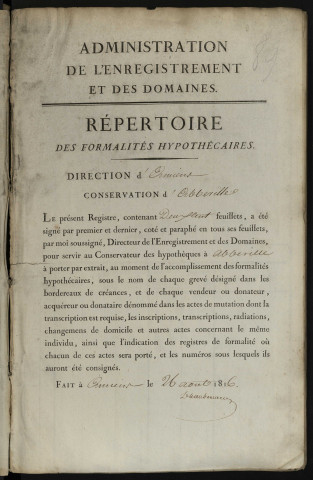 Répertoire des formalités hypothécaires, du 01/02/1817 au 12/04/1817, registre n° 089 (Abbeville)