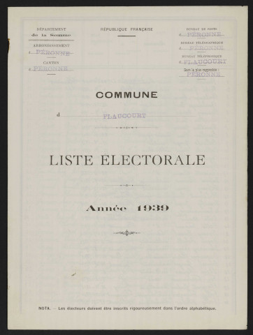 Liste électorale : Flaucourt