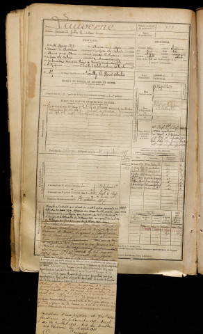 Lauverne, Fernand Jules Ernest, né le 14 mars 1873 à Buire-au-Bois (Pas-de-Calais), classe 1893, matricule n° 958, Bureau de recrutement d'Abbeville