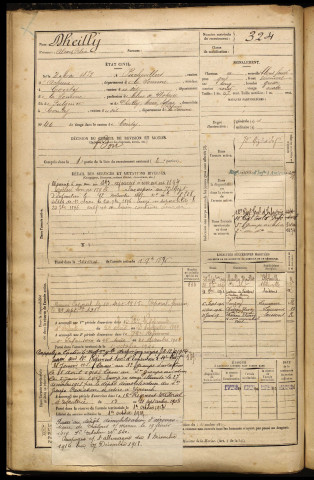 Dheilly, Alexis Félix, né le 31 mai 1872 à Puchevillers (Somme), classe 1892, matricule n° 324, Bureau de recrutement d'Amiens