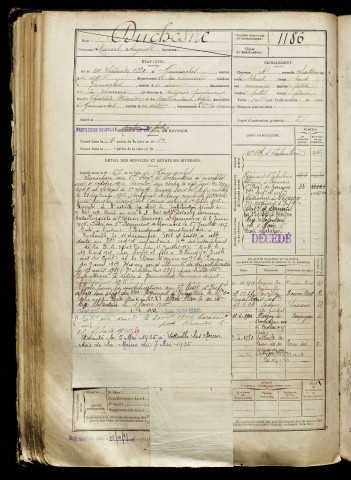 Duchesne, Marcel Auguste, né le 24 septembre 1889 à Gamaches (Somme), classe 1909, matricule n° 1186, Bureau de recrutement d'Abbeville