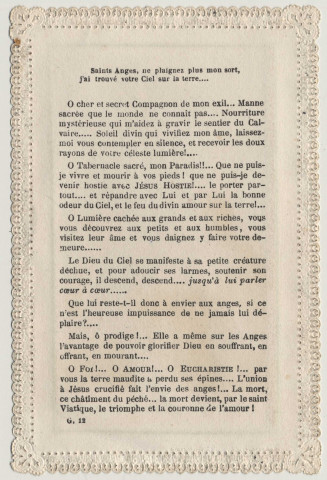 L'Eucharistie. Paradis de la Terre. Sacré-Coeur de Jésus