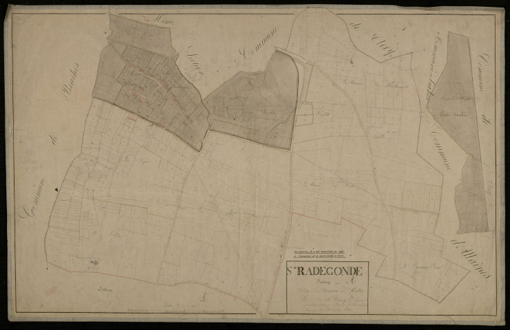Plan du cadastre napoléonien - Peronne (Sainte-Radegonde) : Hameau de Halles (Le), A et partie détachée de A