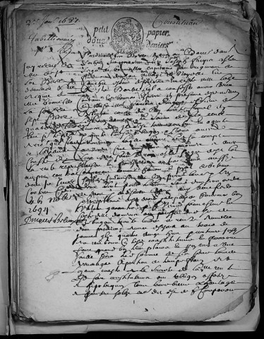 Etude de Me René Chevalier à Amiens (étude n°5). Minutes de l'année 1687