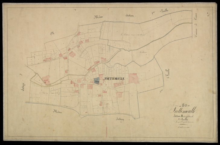 Plan du cadastre napoléonien - Frettemeule (Frettemeulle) : B2 (développement de la section B1)