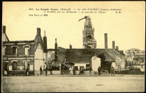 La grande guerre 1914-15 - La ville d'Albert (Somme), bombardée et incendiée par les allemands - Le quartier de l'église
