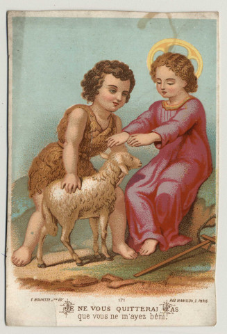 Je ne vous quitterai pas que vous ne m'ayez béni ! L'Enfant Jésus et Saint Jean-Baptiste enfant