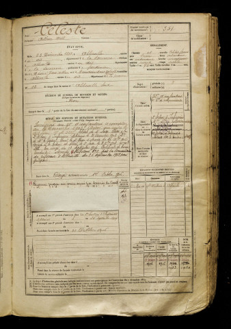 Céleste, Arthur Noël, né le 25 décembre 1882 à Abbeville (Somme), classe 1902, matricule n° 351, Bureau de recrutement d'Abbeville