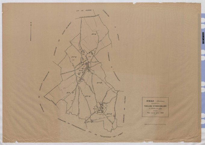 Plan du cadastre rénové - Nibas : tableau d'assemblage (TA)