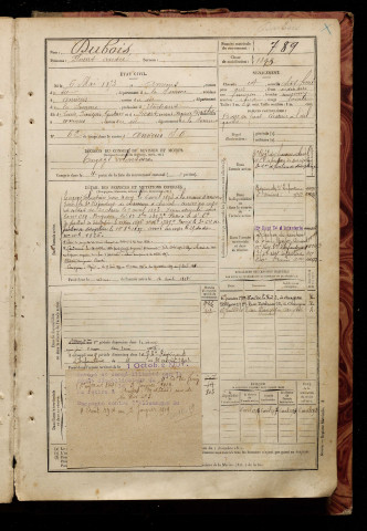 Dubois, Florent André, né le 06 mai 1873 à Amiens (Somme), classe 1893, matricule n° 789, Bureau de recrutement d'Amiens