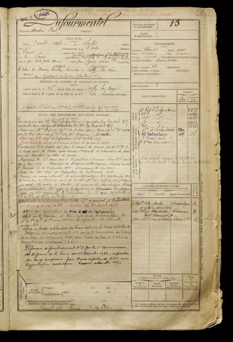 Dufourmentel, André Paul, né le 05 août 1896 à Senlis (Oise), classe 1916, matricule n° 15, Bureau de recrutement de Péronne