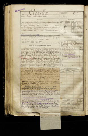 Acoulon, Georges Michel Victorin, né le 15 avril 1895 à Saint-Blimont (Somme), classe 1915, matricule n° 705, Bureau de recrutement d'Abbeville