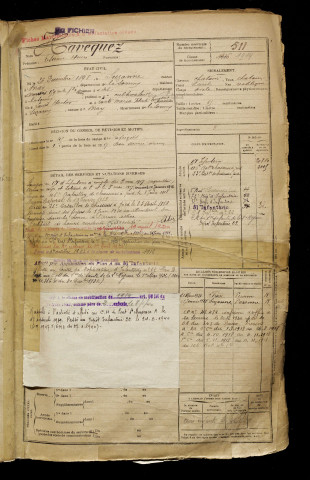 Havequez, Etienne Henri, né le 26 décembre 1898 à Suzanne (Somme), classe 1918, matricule n° 511, Bureau de recrutement de Péronne