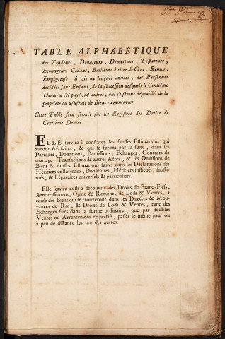 Tables des vendeurs du bureau d’Amiens pour la période 1765-1770