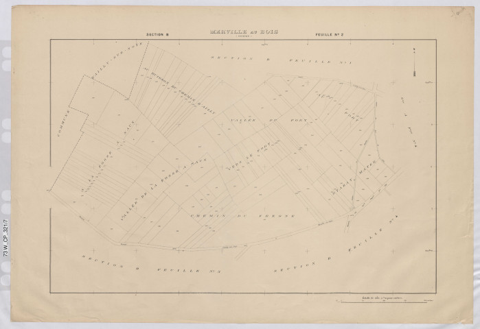 Plan du cadastre rénové - Merville-au-Bois : section B2