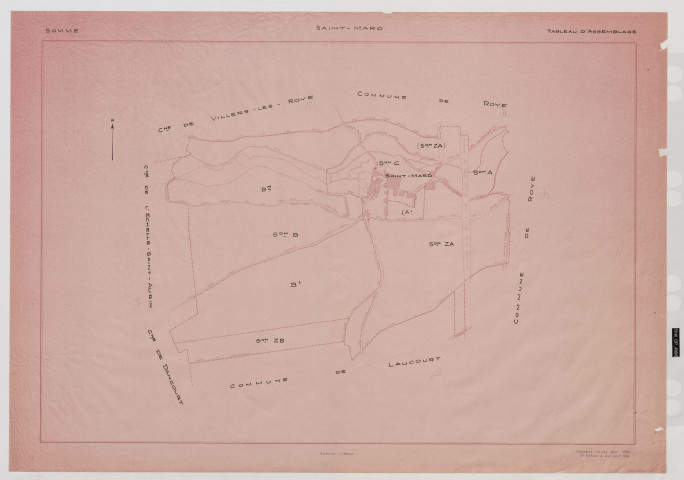Plan du cadastre rénové - Saint-Mard : tableau d'assemblage (TA)