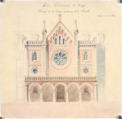 Chapelle du petit séminaire, élévation de la façade postérieure : dessin de l'architecte Delefortrie