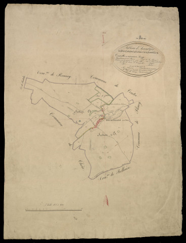 Plan du cadastre napoléonien - Courcelles-sous-Thoix (Courcelles sous Thoix) : tableau d'assemblage