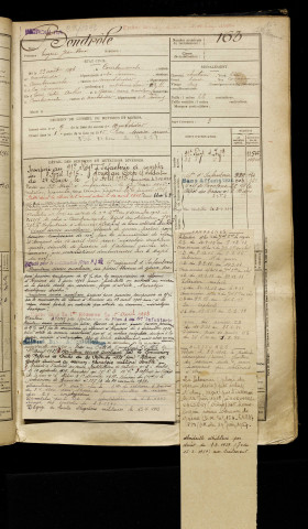 Bondrole, Eugène Jean René, né le 23 août 1896 à Courtemanche (Somme), classe 1916, matricule n° 163, Bureau de recrutement de Péronne