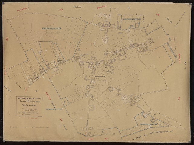 Plan du cadastre rénové - Doudelainville : section B