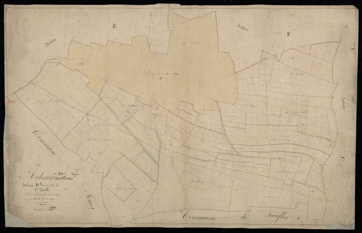 Plan du cadastre napoléonien - Acheux-en-Vimeu (Acheux) : Chef-lieu (Le), D1