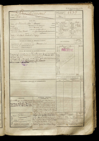 Bachimont, Victor Louis, né le 13 décembre 1895 à Amiens (Somme), classe 1915, matricule n° 1137, Bureau de recrutement d'Amiens