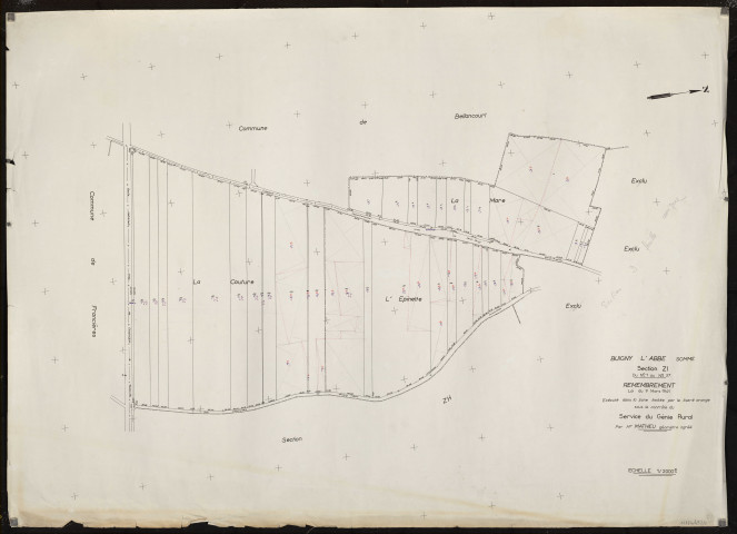 Plan du cadastre rénové - Buigny-l'Abbé : section ZI