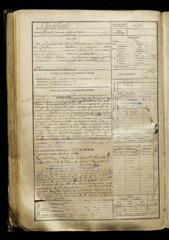 Godbert, Marcel Lucien Edmond Adhélard, né le 18 décembre 1896 à Ribemont-sur-Ancre (Somme), classe 1916, matricule n° 676, Bureau de recrutement d'Amiens