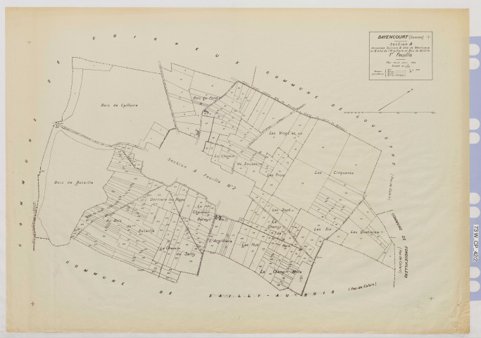 Plan du cadastre rénové - Bayencourt : section A1