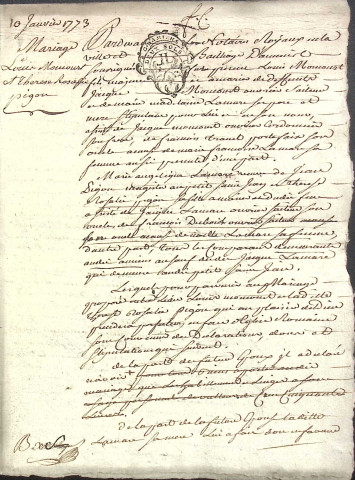 Etude de Me Nicolas Beaudelocque à Amiens (étude n°16). Minutes de l'année 1773