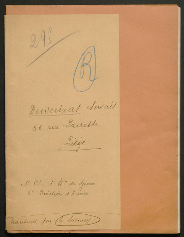 Témoignage de Dewerixas, Servais (Caporal) et correspondance avec Jacques Péricard