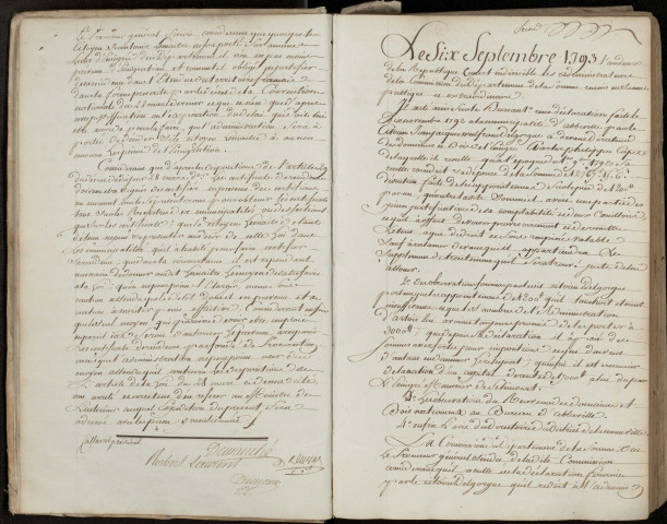 Délibérations et arrêtés du 7e bureau (Émigrés) : 6 septembre 1793-29 ventôse an II