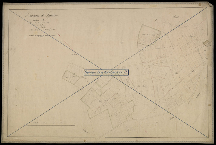Plan du cadastre napoléonien - Fignieres : Bois de la Ville (Le), A2 (correspond au développement d'une partie de A1)