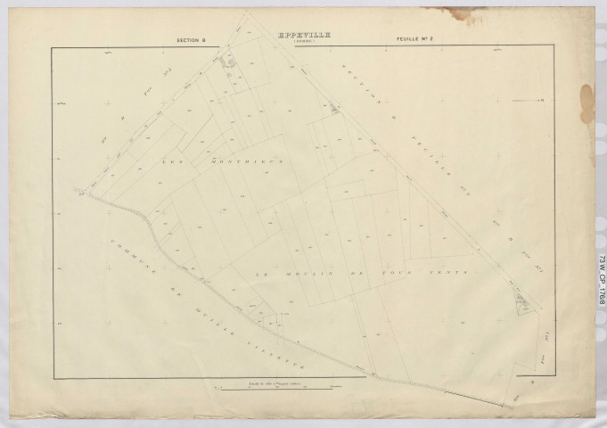 Plan du cadastre rénové - Eppeville : section B2