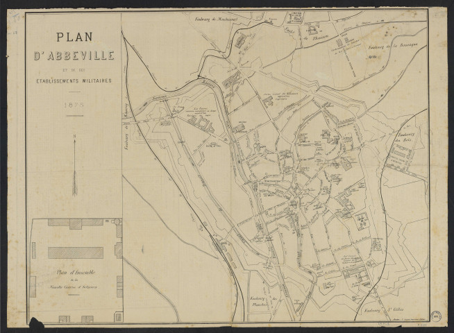 Plan d'Abbeville et ses établissements militaires