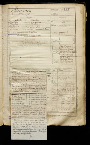 Ducrocq, Emmanuel Alphonse Joseph, né le 18 septembre 1884 à Brévillers (Somme), classe 1904, matricule n° 1353, Bureau de recrutement d'Abbeville