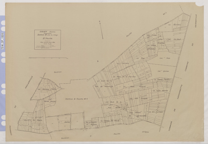 Plan du cadastre rénové - Coisy : section B2