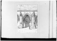 Reproduction de dessin de Duthoit: cimetière de Saint Denis, arcades du grand cloître