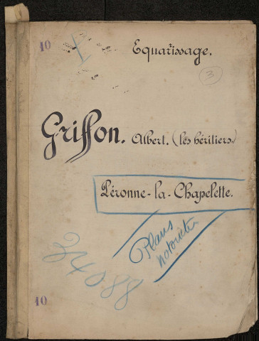 Péronne. Demande d'indemnisation des dommages de guerre : dossier Griffon (Entreprise d'équarissage)